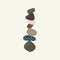 Wellness balance pebble stone harmony logo vector Illustration. Simplicity calm and zen of cairn rock shape. Simple