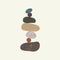 Wellness balance pebble stone harmony logo vector Illustration. Simplicity calm and zen of cairn rock shape. Simple