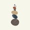 Wellness balance pebble stone harmony vector Illustration. Simplicity calm and zen of cairn rock shape. Simple poise