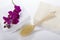 Wellness - Bath brush, towels and a orchid