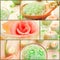 Wellness collage floral water bath salt spa series collage