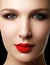 Wellness, cosmetics and chic retro style. Close-up portrait of s