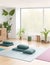 wellness focused workspace interior design with yoga mats meditation cus