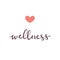 Wellness handwritten lettering card concept. Vector illustration design