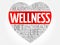 WELLNESS heart word cloud