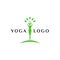 wellness logo template. green yoga logo stock. balance meditation illustration