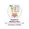 Wellness plan preparation concept icon