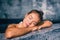 Wellness pool spa pampering Asian woman relaxing in luxury resort. Hot tub jacuzzi at hotel holiday weekend getaway