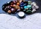 Wellness rocks and crystals zen garden board flow