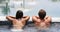 Wellness Spa - couple relaxing in hot tub whirlpool