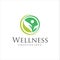 Wellness Yoga Logo Design . natural health wellness fitness and yoga logo design .Human health logo design . Leaf Wellness Logo