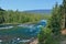 Wells Gray Provincial Park with Clearwater River at Baileys Chute, Cariboo Mountains, British Columbia
