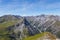 Welschtobel canyon in Schanfigg, Switzerland with blue sky and m