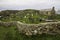 Welsh chapel with graveyard and stone wall