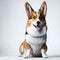 welsh corgi breed dog sitting on a white background. Ai Generated