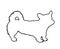 Welsh corgi Cardigan dog line vector contour illustration isolated.