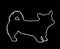 Welsh corgi Cardigan dog line vector contour illustration silhouette i