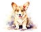 Welsh corgi puppy Stylized is a cute dog with a big Welsh puppy.