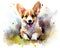 Welsh corgi puppy Stylized is a cute dog with a big Welsh puppy.