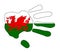 Welsh Flag Hand Print Silhouette