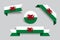 Welsh flag stickers and labels. Vector illustration.