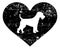 Welsh Terrier in heart black and white