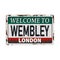 Wembley London rusted logo illustration vector format on white