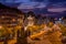 Wenceslas Square with equestrian statue of saint Vaclav in front of National Museum during a night in Prague, Czech Republic