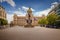 Wenceslas Square with equestrian statue of saint Vaclav in front of National Museum in Prague, Czech Republic Czechia