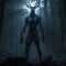 wendigo in deep forest graphic illustration