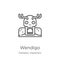 wendigo icon vector from fantastic characters collection. Thin line wendigo outline icon vector illustration. Outline, thin line