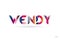 wendy colored rainbow word text suitable for logo design