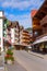 Wengen, Switzerland street view and mountains