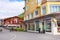 Wengen, Switzerland street view and mountains