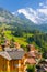 Wengen village in Alps