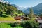 Wengen village and alps nature scenery in Switzerland