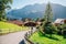Wengen village and Alps nature scenery in Switzerland