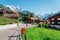 Wengen village and alps nature view in Switzerland
