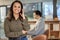 Were never too busy to assist. Portrait of a young call centre agent standing in an office with a colleague in the