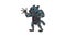 Werewolf character goes and attacks. Three animations breathing walking attack. Transparent background