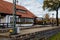 Wernigerode, Germany, 29 October 2022: Steam engine train in Harz Mountains Region, Old retro vintage railway station for steam