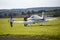 Wershofen, Germany  03 September 2017. White light aircraft with one propeller and four seats at air show in western Germany.