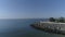 Wery beautiful landscape in Odessa near Black Sea. Clear sea. Rocky Shore. The city visible on the horizon. Video was