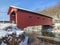 West Arlington Covered Bridge in a winter wonderland in Vermont