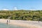 WEST COAST NATIONAL PARK, SOUTH AFRICA, AUGUST 20, 2018: People at a beach in Kraalbaai in the Langebaan Lagoon on the Atlantic