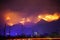 West coast wildfire flames engulf mountain range