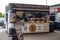 West Cornwall Pasty Co outside vendor stand stall showing branding, logo, sign and food display