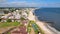 West Dennis Lighthouse aerial view, Dennis, MA, USA