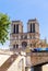 West facade of the Cathedral Notre-Dame de Paris, bridge Petit P