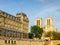 West facade of the Notre-Dame de Paris from Seine